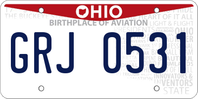 OH license plate GRJ0531