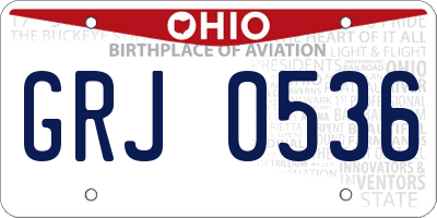 OH license plate GRJ0536