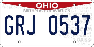 OH license plate GRJ0537