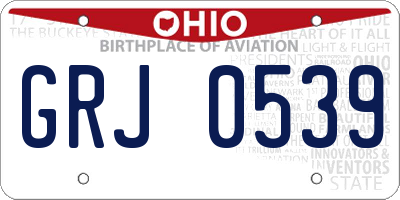 OH license plate GRJ0539