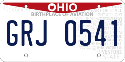 OH license plate GRJ0541