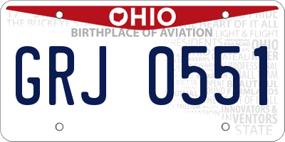 OH license plate GRJ0551