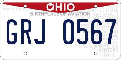 OH license plate GRJ0567