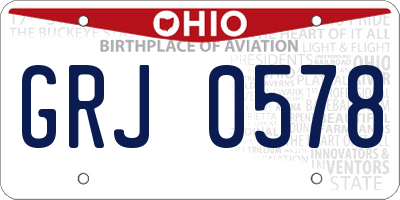 OH license plate GRJ0578