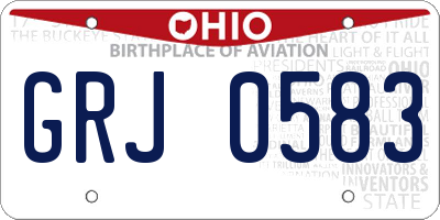 OH license plate GRJ0583