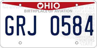 OH license plate GRJ0584