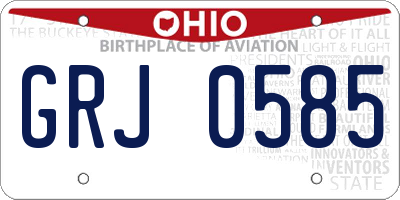 OH license plate GRJ0585