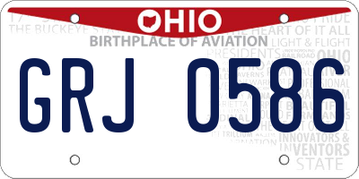 OH license plate GRJ0586