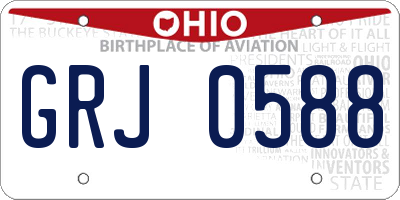OH license plate GRJ0588
