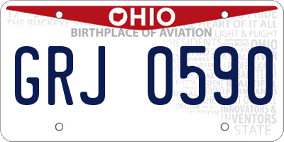 OH license plate GRJ0590