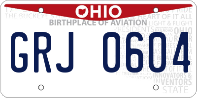 OH license plate GRJ0604