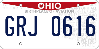 OH license plate GRJ0616