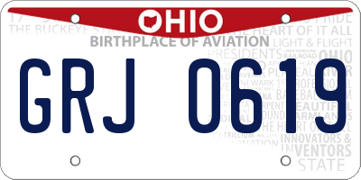 OH license plate GRJ0619