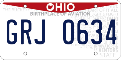 OH license plate GRJ0634
