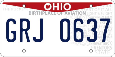OH license plate GRJ0637