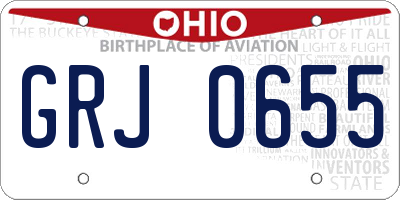 OH license plate GRJ0655