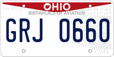 OH license plate GRJ0660