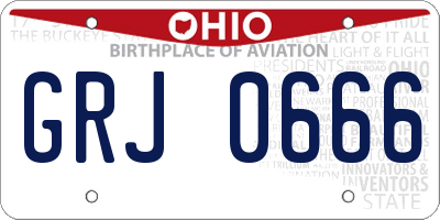 OH license plate GRJ0666