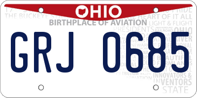 OH license plate GRJ0685