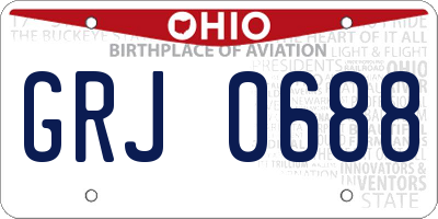 OH license plate GRJ0688