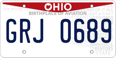 OH license plate GRJ0689