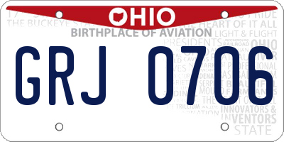 OH license plate GRJ0706