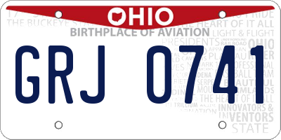 OH license plate GRJ0741