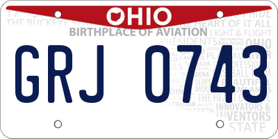 OH license plate GRJ0743
