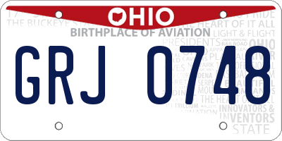 OH license plate GRJ0748