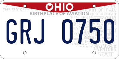 OH license plate GRJ0750