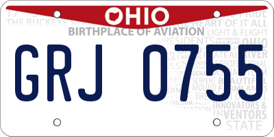 OH license plate GRJ0755
