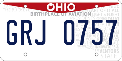 OH license plate GRJ0757