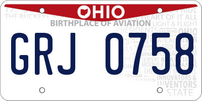 OH license plate GRJ0758