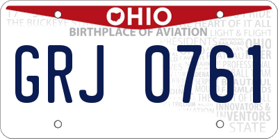OH license plate GRJ0761