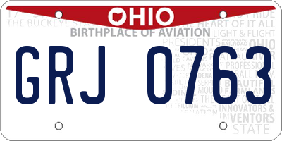 OH license plate GRJ0763