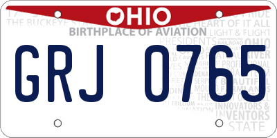OH license plate GRJ0765