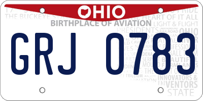 OH license plate GRJ0783