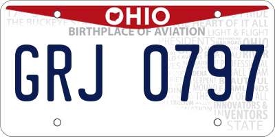 OH license plate GRJ0797