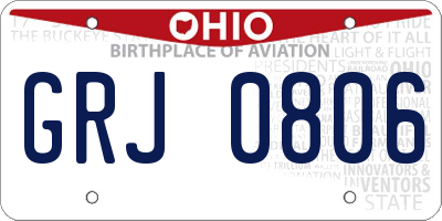 OH license plate GRJ0806