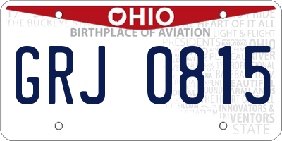 OH license plate GRJ0815