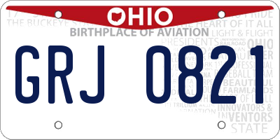 OH license plate GRJ0821