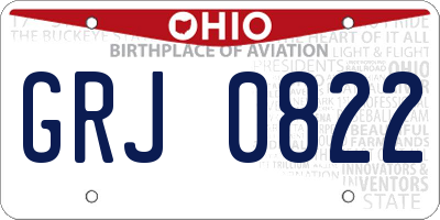 OH license plate GRJ0822