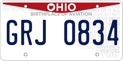 OH license plate GRJ0834