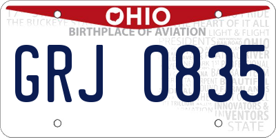 OH license plate GRJ0835