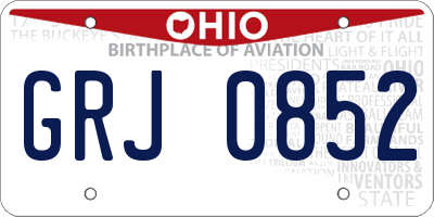 OH license plate GRJ0852