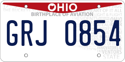 OH license plate GRJ0854