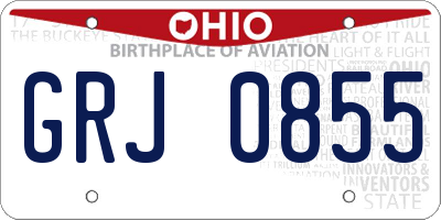 OH license plate GRJ0855