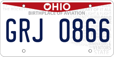 OH license plate GRJ0866