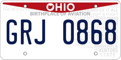 OH license plate GRJ0868
