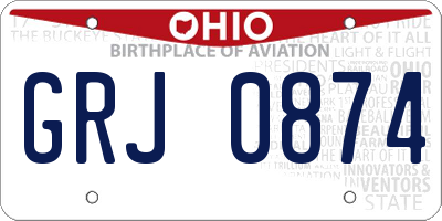 OH license plate GRJ0874